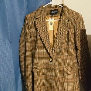 Boss Women's Tan Checkered Blazer